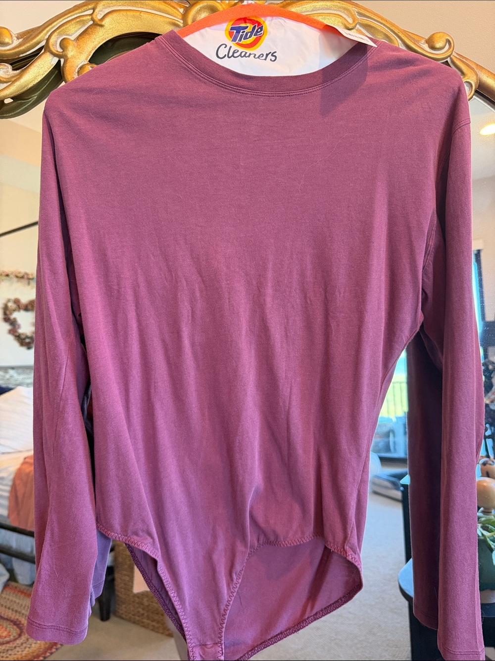 Free People Long Sleeve Scoop Neck Bodysuit - Plum